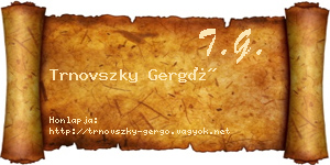 Trnovszky Gergő névjegykártya